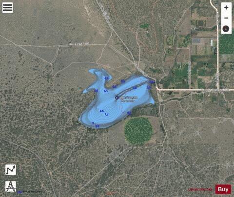 Upper Tumalo Reservoir depth contour Map - i-Boating App - Satellite