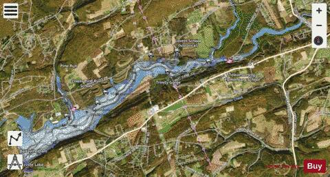 Beltzville Lake depth contour Map - i-Boating App - Satellite
