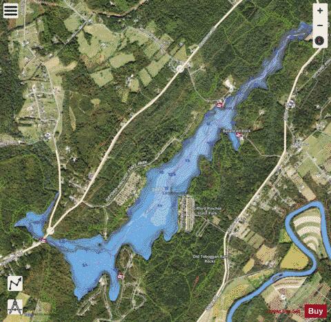 Pinchot Lake depth contour Map - i-Boating App - Satellite