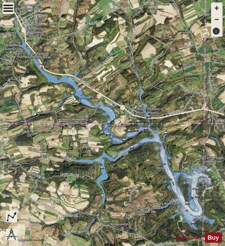 Blue Marsh Lake depth contour Map - i-Boating App - Satellite