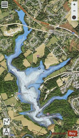 Marsh Creek Lake depth contour Map - i-Boating App - Satellite
