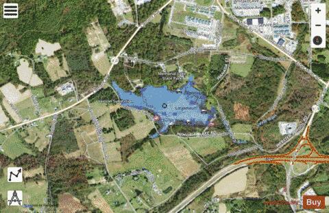 Memorial Lake depth contour Map - i-Boating App - Satellite
