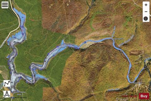 Francis E Walter Reservoir depth contour Map - i-Boating App - Satellite