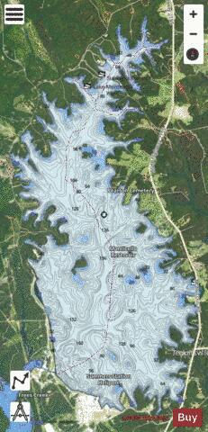 Monticello Reservoir depth contour Map - i-Boating App - Satellite