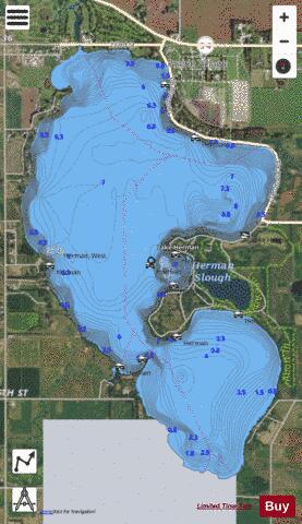 Herman depth contour Map - i-Boating App - Satellite