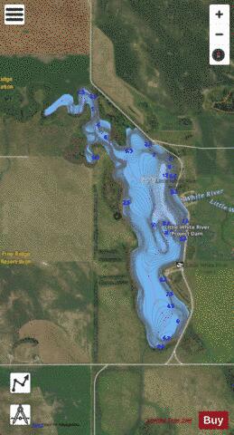Little White River Project depth contour Map - i-Boating App - Satellite