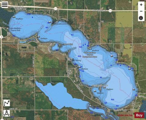 Madison depth contour Map - i-Boating App - Satellite