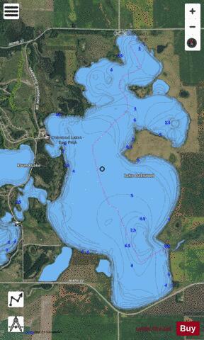 Oakwood East depth contour Map - i-Boating App - Satellite