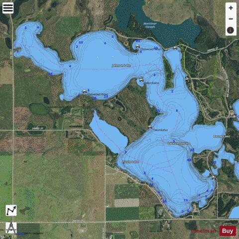 Oakwood West depth contour Map - i-Boating App - Satellite