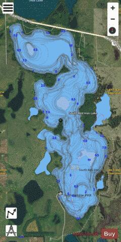 Red Iron South depth contour Map - i-Boating App - Satellite