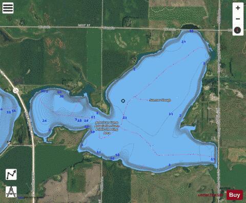 Summer Slough depth contour Map - i-Boating App - Satellite