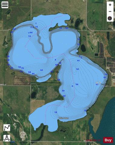 Twin depth contour Map - i-Boating App - Satellite