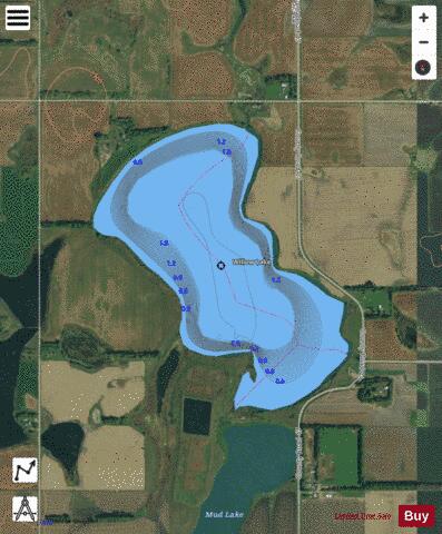 Willow depth contour Map - i-Boating App - Satellite