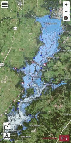 Oologah Lake depth contour Map - i-Boating App - Satellite