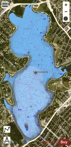 White Rock Lake depth contour Map - i-Boating App - Satellite
