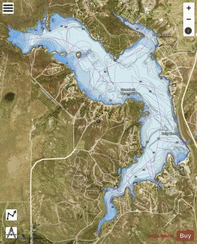 Greenbelt Reservoir depth contour Map - i-Boating App - Satellite
