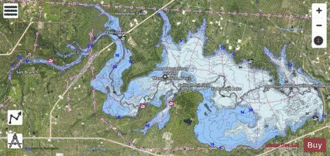 Choke Canyon Reservoir depth contour Map - i-Boating App - Satellite