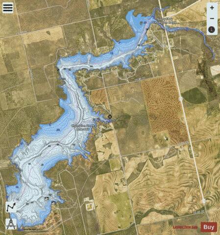 Champion Creek Reservoir depth contour Map - i-Boating App - Satellite