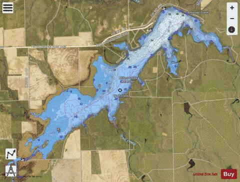 Millers Creek Reservoir depth contour Map - i-Boating App - Satellite