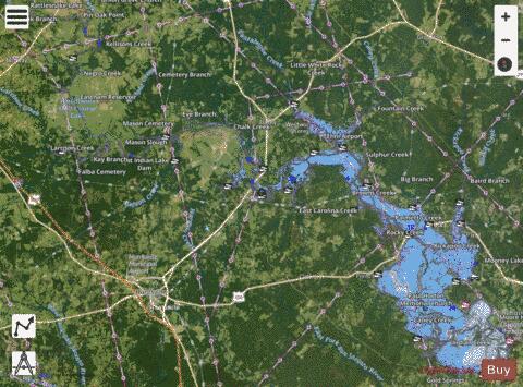 Livingston Reservoir depth contour Map - i-Boating App - Satellite