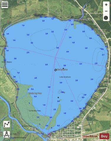 Anahuac depth contour Map - i-Boating App - Satellite