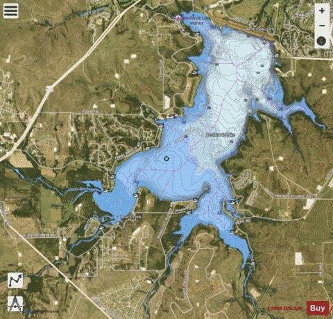 Benbrook depth contour Map - i-Boating App - Satellite