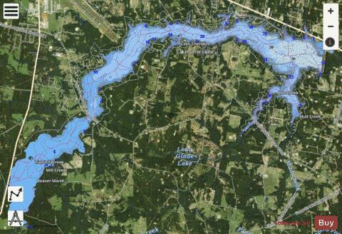 Cherokee depth contour Map - i-Boating App - Satellite