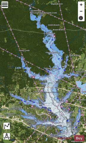 Conroe depth contour Map - i-Boating App - Satellite