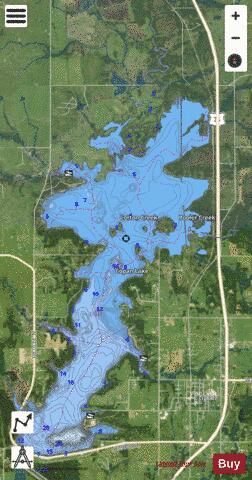 Copan_OK depth contour Map - i-Boating App - Satellite