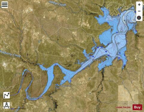 Lake Diversion depth contour Map - i-Boating App - Satellite