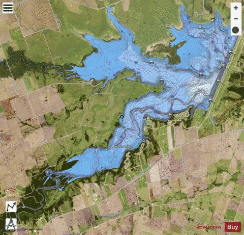 Granger depth contour Map - i-Boating App - Satellite