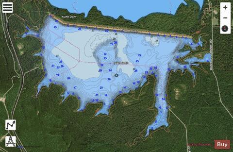Kurth depth contour Map - i-Boating App - Satellite