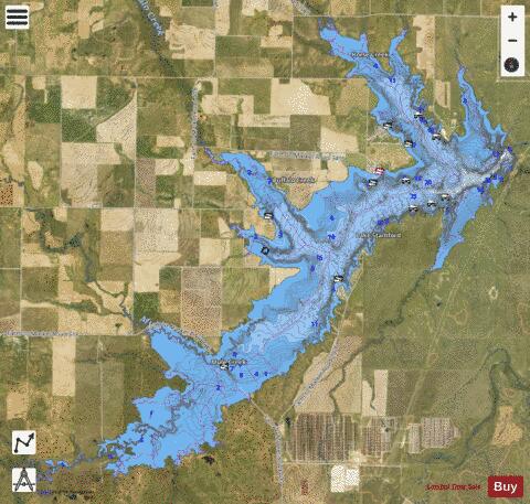Lake Stamford depth contour Map - i-Boating App - Satellite