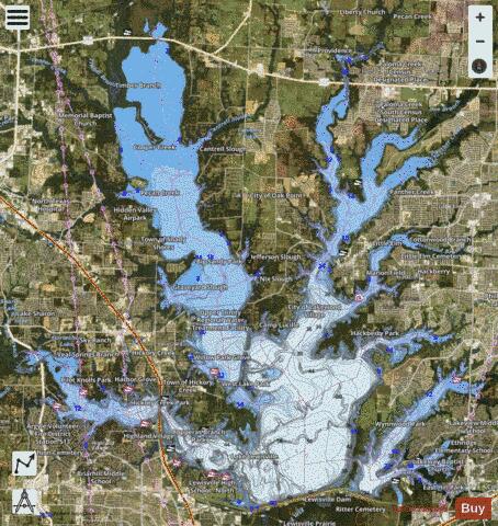 Lewisville depth contour Map - i-Boating App - Satellite