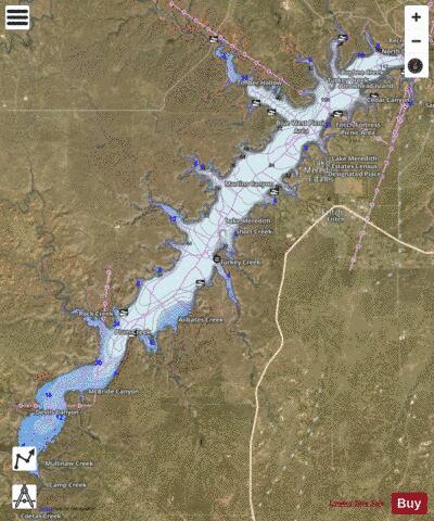 Meredith depth contour Map - i-Boating App - Satellite