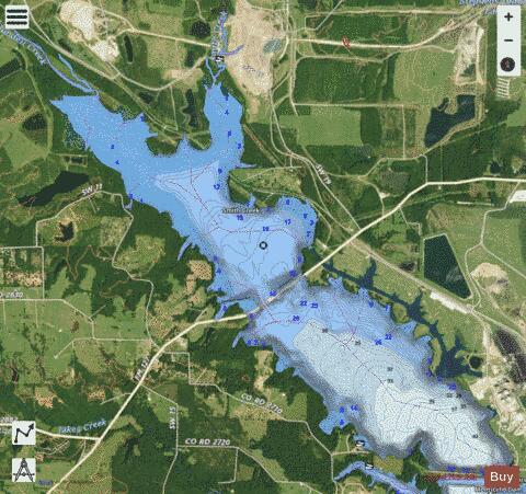 Monticello depth contour Map - i-Boating App - Satellite