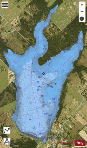 New Terrell City Lake depth contour Map - i-Boating App - Satellite