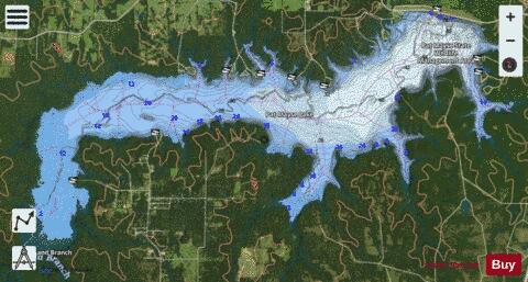 PatMayse depth contour Map - i-Boating App - Satellite