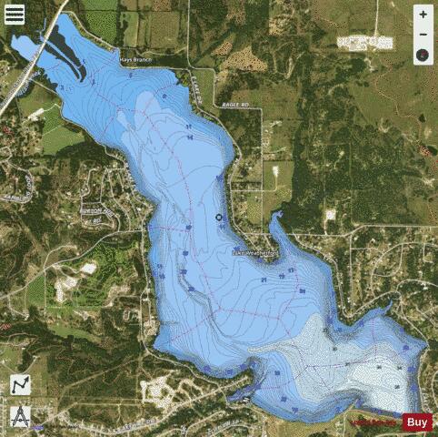Weatherford depth contour Map - i-Boating App - Satellite