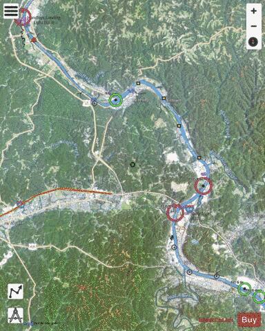 Kanawha River mile 24 to mile 50 Marine Chart - Nautical Charts App - Satellite