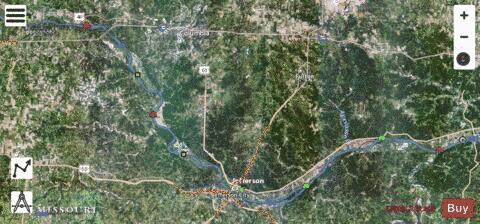 Missouri River mile 101 to 200 Marine Chart - Nautical Charts App - Satellite