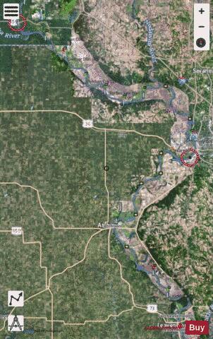 Missouri River mile 399 to 499 Marine Chart - Nautical Charts App - Satellite