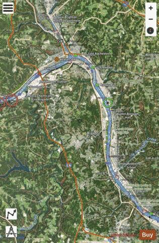 Ohio River mile 12 to mile 32 Marine Chart - Nautical Charts App - Satellite