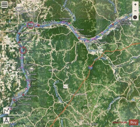 Ohio River mile 534 to mile 582 Marine Chart - Nautical Charts App - Satellite