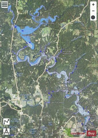 Lake Tuscaloosa depth contour Map - i-Boating App - Satellite
