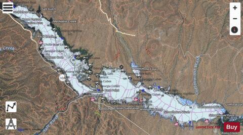 Theodore Roosevelt Lake depth contour Map - i-Boating App - Satellite