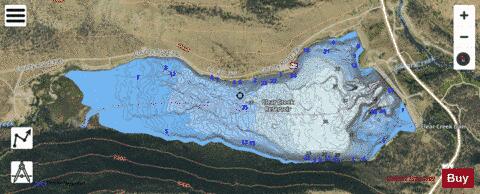 Clear Creek Reservoir depth contour Map - i-Boating App - Satellite