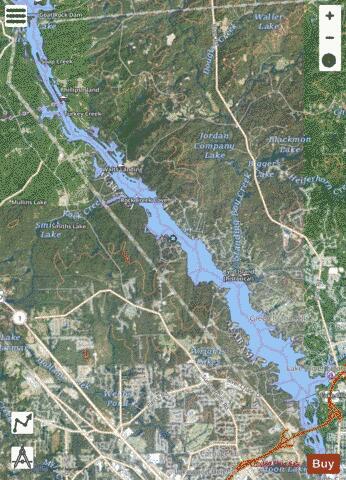 Lake Oliver / Goat Rock Lake depth contour Map - i-Boating App - Satellite