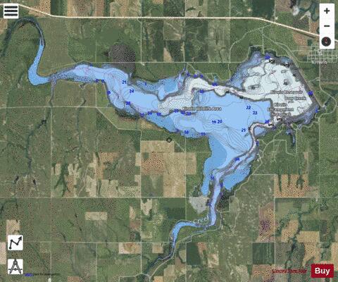 Kirwin Reservoir depth contour Map - i-Boating App - Satellite