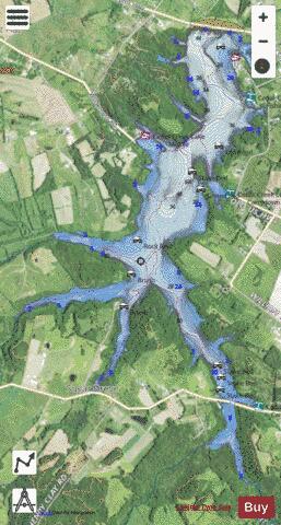 Cedar Creek Lake depth contour Map - i-Boating App - Satellite